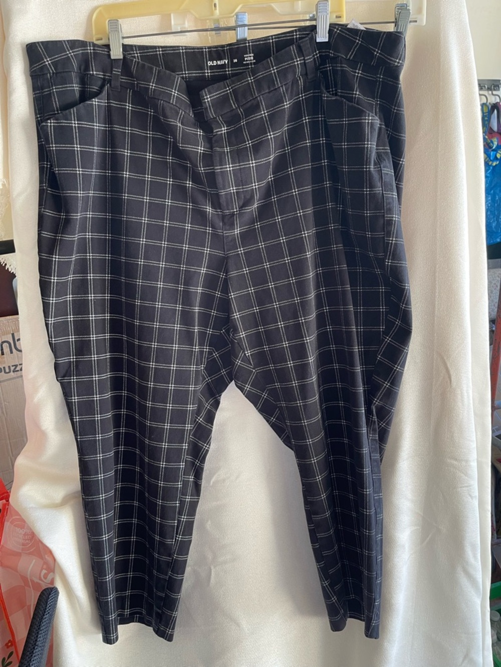 Old Navy Windowpane Plaid Crop Pants - HighRise Pixie